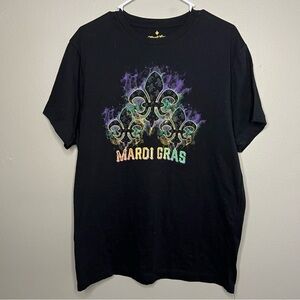 Mardi Gras black tshirt size Large mq